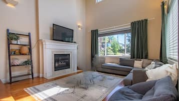 Smart TV, fireplace, table football, offices