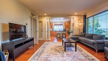 Smart TV, fireplace, foosball, offices