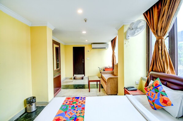 Egyptian cotton sheets, premium bedding, in-room safe, desk - FabHotel Raj Darbar (Barasat)