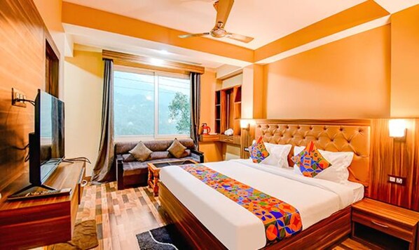 Deluxe kamer | Lakens van Egyptisch katoen, luxe beddengoed, een kluis op de kamer