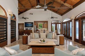 Smart TV, stereo - Sea View Terrace, SolVillasUSVI (Cruz Bay)