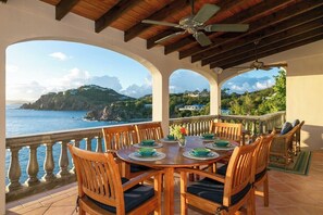 Outdoor dining - Sea View Terrace, SolVillasUSVI (Cruz Bay)