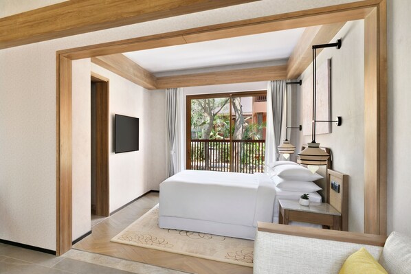 Bungalow, 1 cama Queen size, balcón, vista al patio (Balcony) | Ropa de cama de alta calidad y minibar 