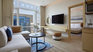 Suite, 1 Bedroom, City View | Hypo-allergenic bedding, in-room safe, desk, laptop workspace
