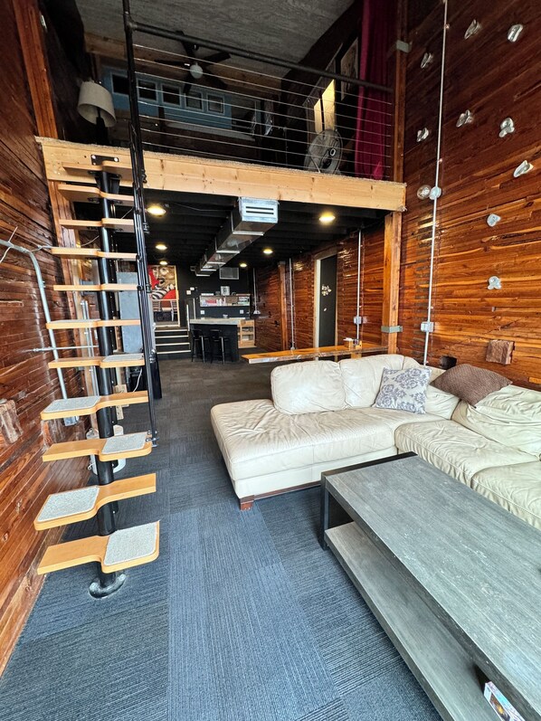 Smart TV, video games, DVD player, books - Amazing repurposed grain elevator! (Sabin)