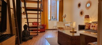 60m2 Bohemian chic "Duplex Macon", 20min from Vichy