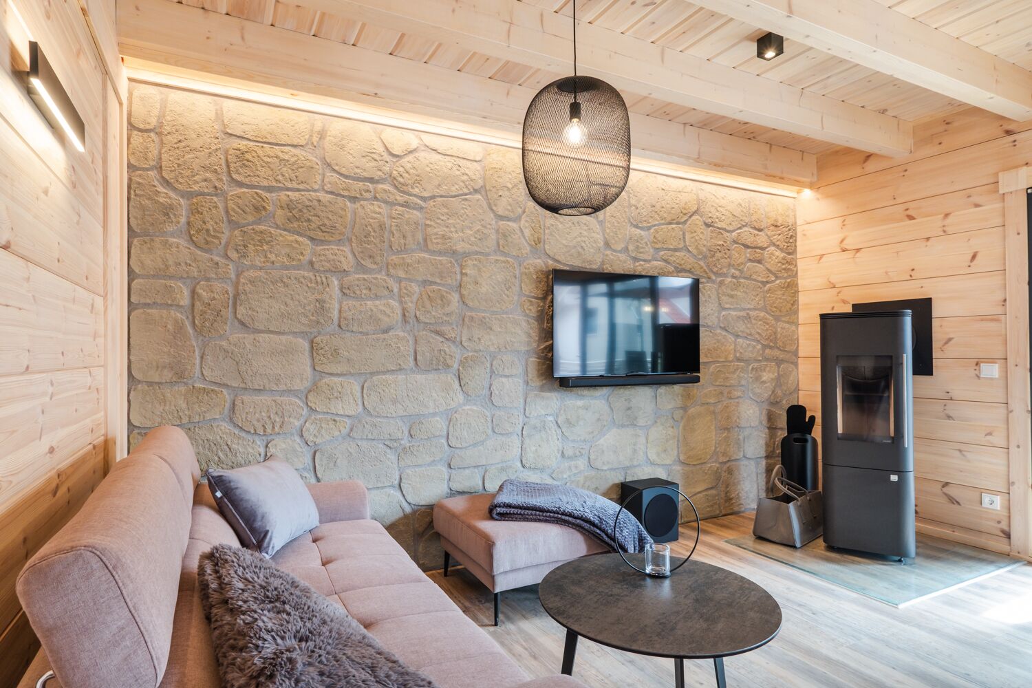 Premium House | Living area | 50-inch Smart TV with satellite channels, TV, fireplace