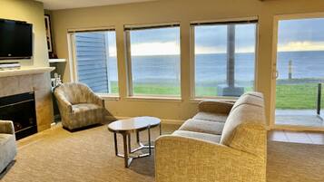 Flat-screen TV, DVD player