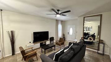 Smart TV, DVD player, books