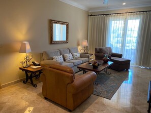 TV, DVD player, stereo