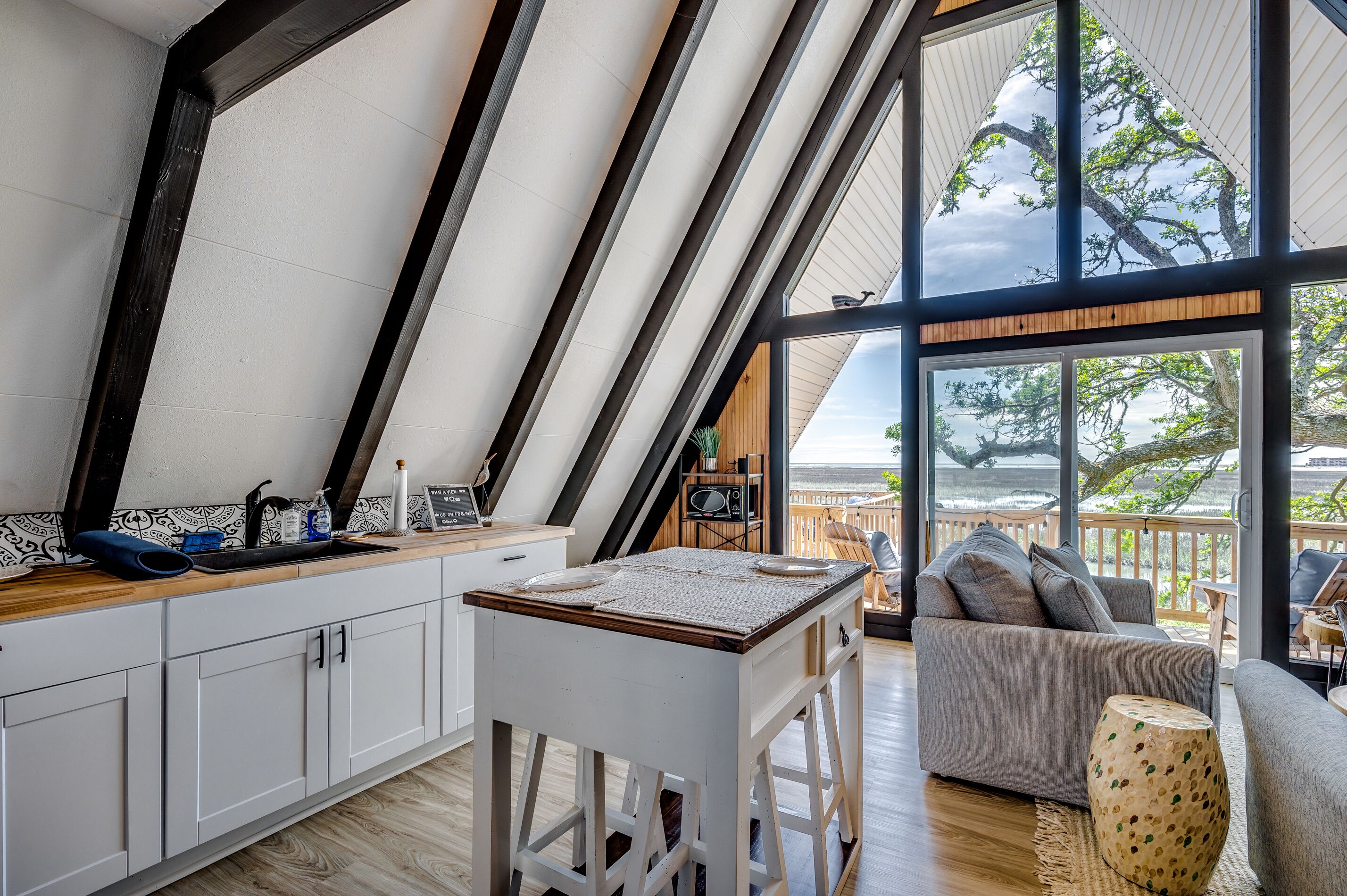 Romantic A-frame Escape  Hot Tub, Ocean & Marsh Views - Sunset Beach, NC