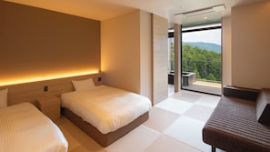 Habitación superior, para no fumadores (JapaneseStyleBeds,Private OpenAirBath) | Caja de seguridad en la habitación, escritorio y ropa de cama 