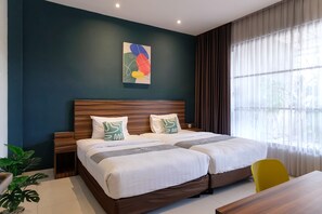 Deluxe Twin Room | Desk, free WiFi, bed sheets - Mono Coliving Kencana, Surabaya (Surabaya)