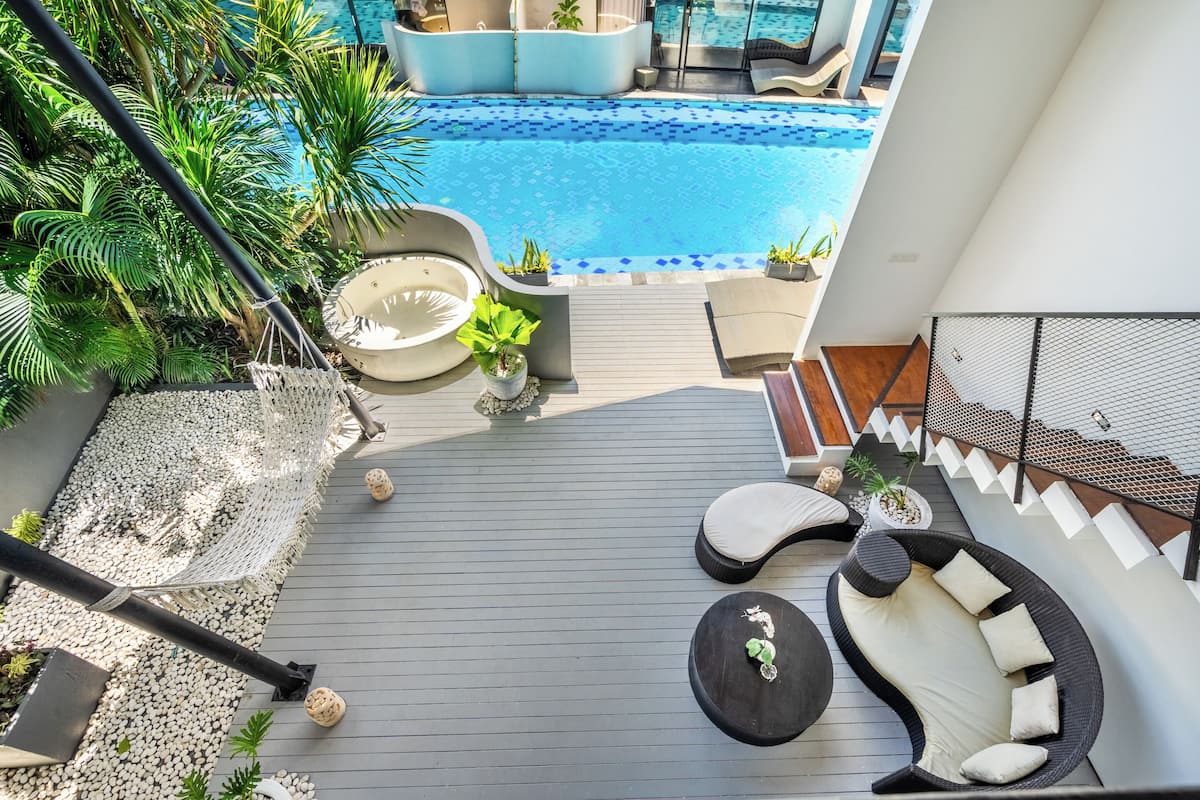 Villa, 2 Bedrooms, Hot Tub, Pool View | Teres/patio