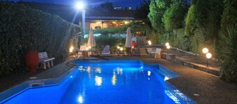 Private property with outdoor pool , cosy spaces and beautiful garden