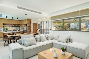 Smart TV, fireplace, video games, ping pong