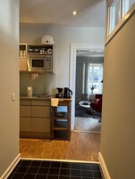 Standard Studio | Private kitchen | Full-size fridge, microwave, stovetop, electric kettle