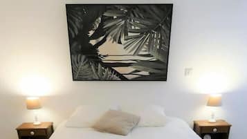 1 chambre, bureau, fer et planche Ă repasser, lit parapluie