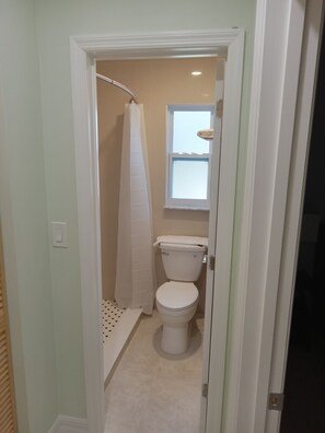 Eco-friendly toiletries, hair dryer, towels, soap