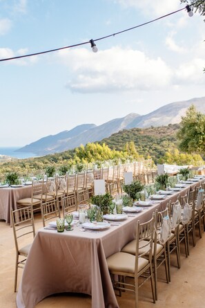 Outdoor banquet area