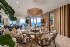 Luxury Condo, 3 Bedrooms, Ocean View | Living area | Smart TV