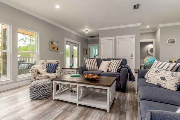 House, 5 Bedrooms | Living area - Blue Haven - 1414 Oleander 4 Bedroom Home by RedAwning (Dauphin Island)