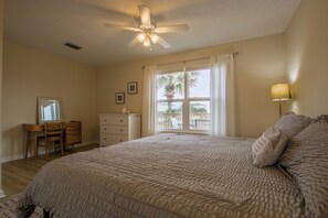 2 bedrooms, desk, iron/ironing board, travel crib