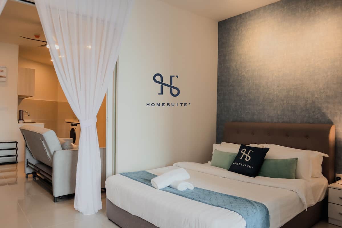 Chambre, 1 grand lit, vue mer