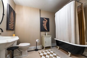 Bañera, secador de pelo, toallas