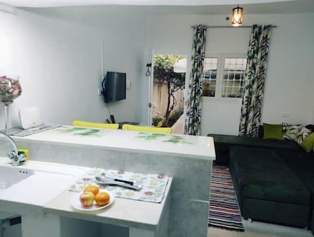 Interior. Whole apartment (Studio S+0) with green terrace ten minutes from the airport