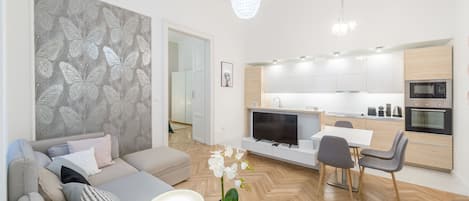 Apartament de luxe | Cuina privada | Frigorífic gran, microones, forn i rentaplats