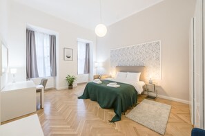 Luksusleilighet | 2 soverom, sengetøy av topp kvalitet og skrivebord