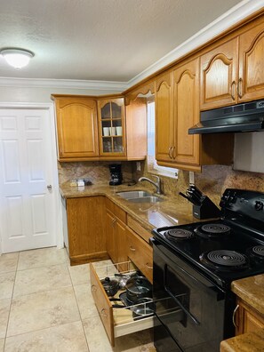 Fridge, oven, stovetop, dishwasher