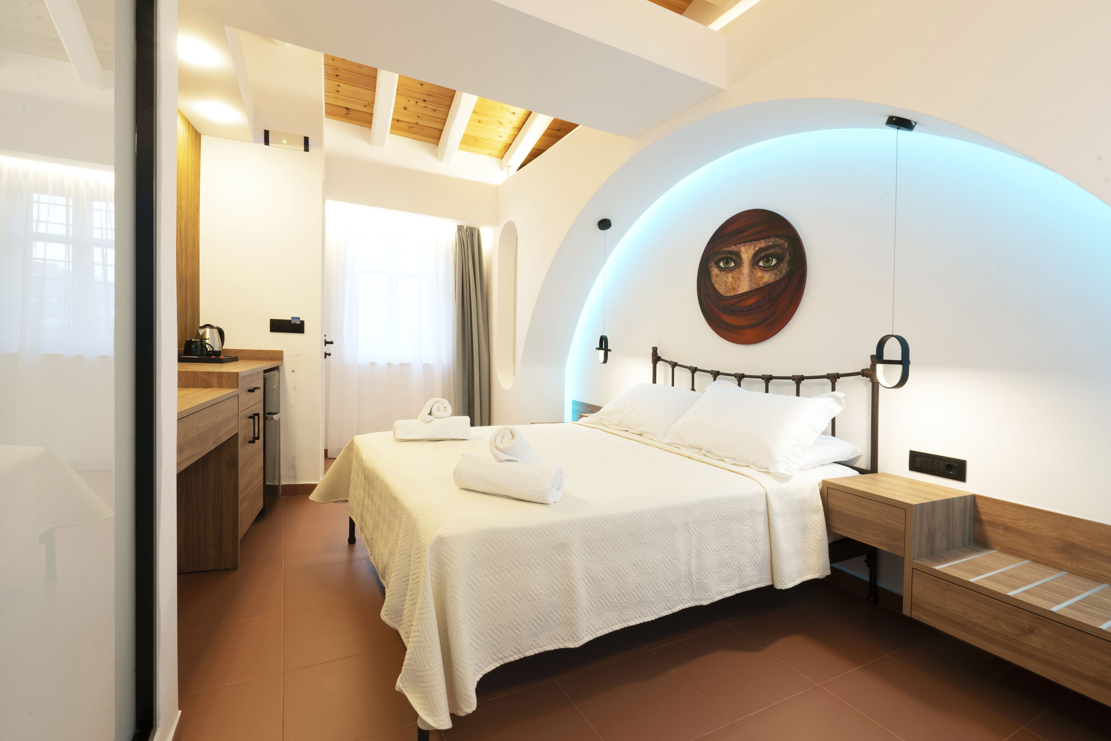 디자인 더블룸, 퀸사이즈침대 1개, 금연 (60) | 고급 침구, 필로우탑 침대, 객실 내 금고, 각각 다른 스타일의 인테리어