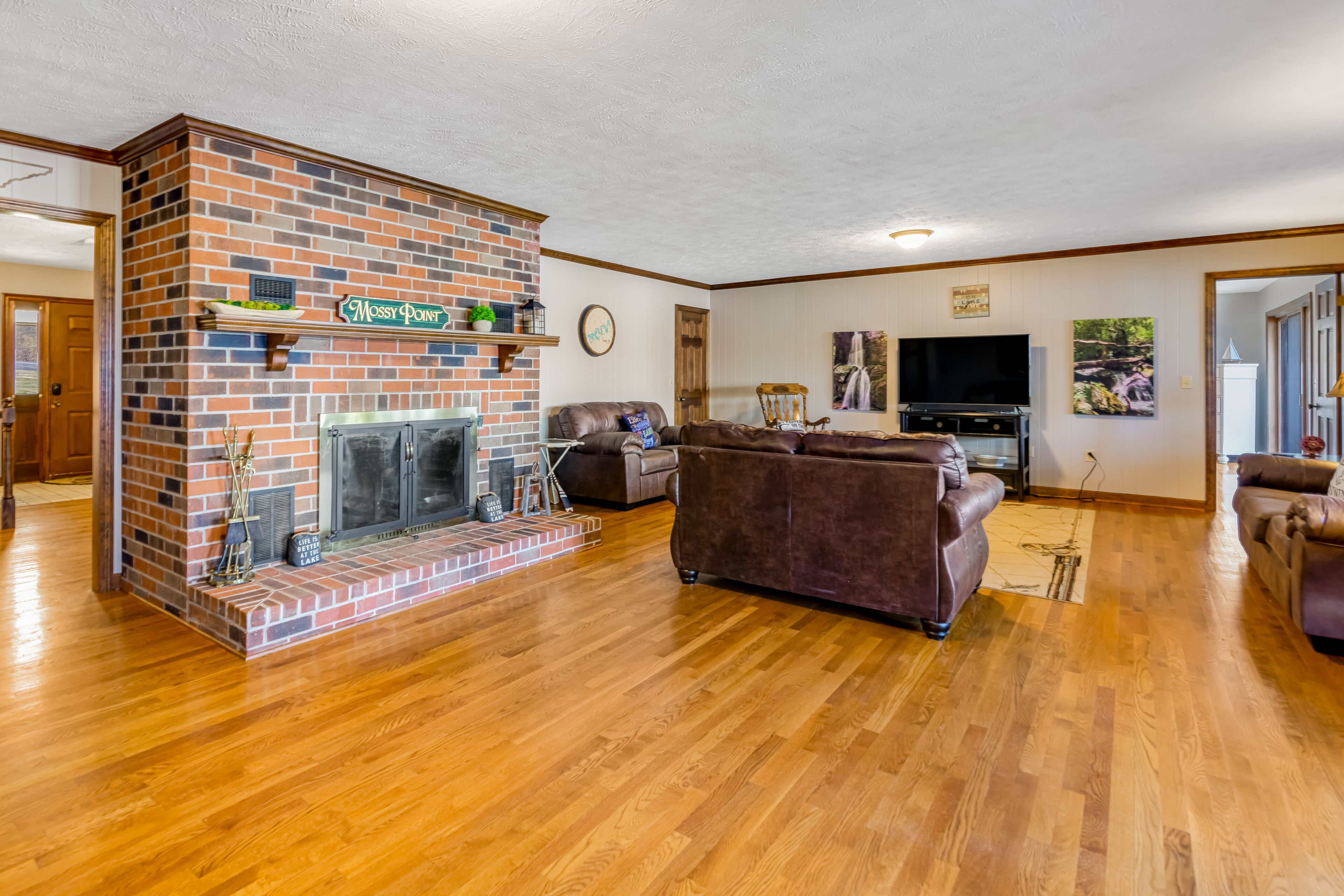 Spacious lakefront escape with hot tub, firepit, outdoor areas, & amazing views