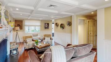 TV, fireplace, video games, ping pong