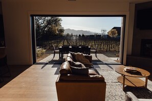 Smart TV, fireplace, stereo