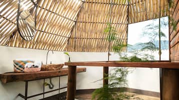 Deluxe Tent, 5 Bedrooms | Bathroom | Shower, rainfall showerhead, bathrobes, towels