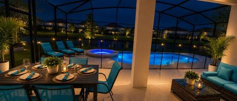 Outdoor pool, a heated pool