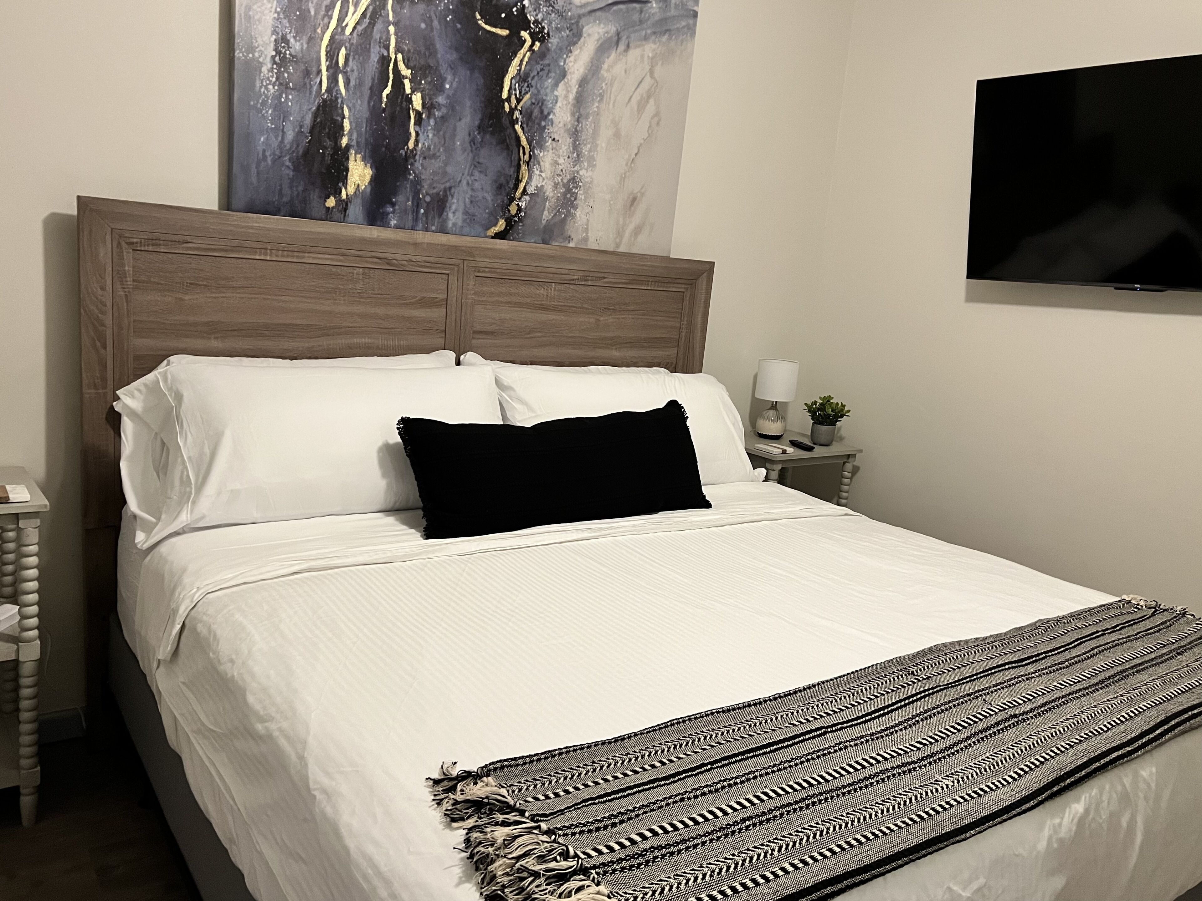 Pet friendly house with 3 king beds and fenced in back yard.