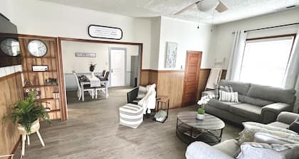 Pet friendly house with 3 king beds and fenced in back yard.