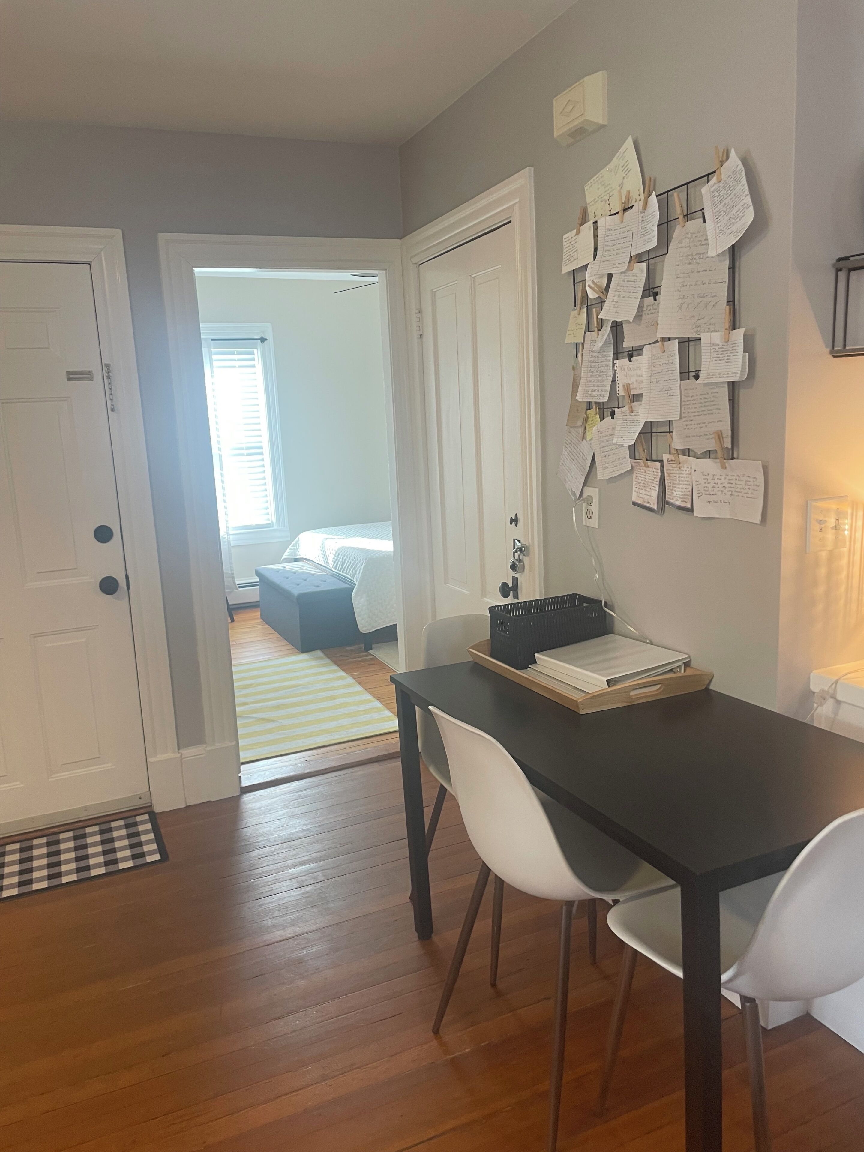 2 bedrooms, desk, iron/ironing board, travel crib