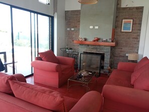 Televisión, chimenea y tenis de mesa 