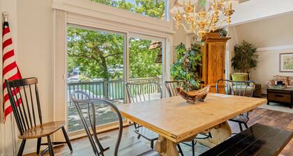 Dog friendly, lakefront home with game room, pool, hot tub, dock & W/D