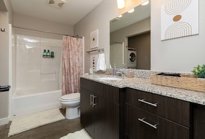 Hair dryer, towels
