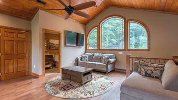 Smart TV, fireplace, Netflix, Hulu