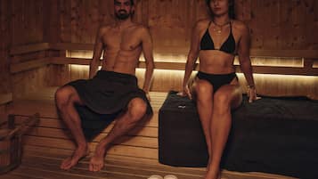 Sauna seca, sauna a vapor, 1 sala de tratamento, massagens