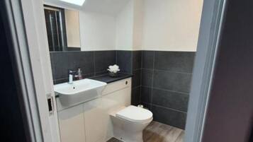House | Bathroom | Combined shower/tub, deep soaking tub, hair dryer, towels