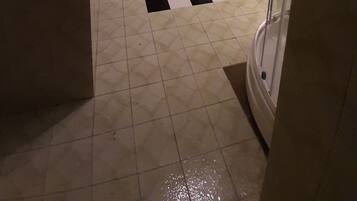 Douche, bidet, serviettes fournies, savon