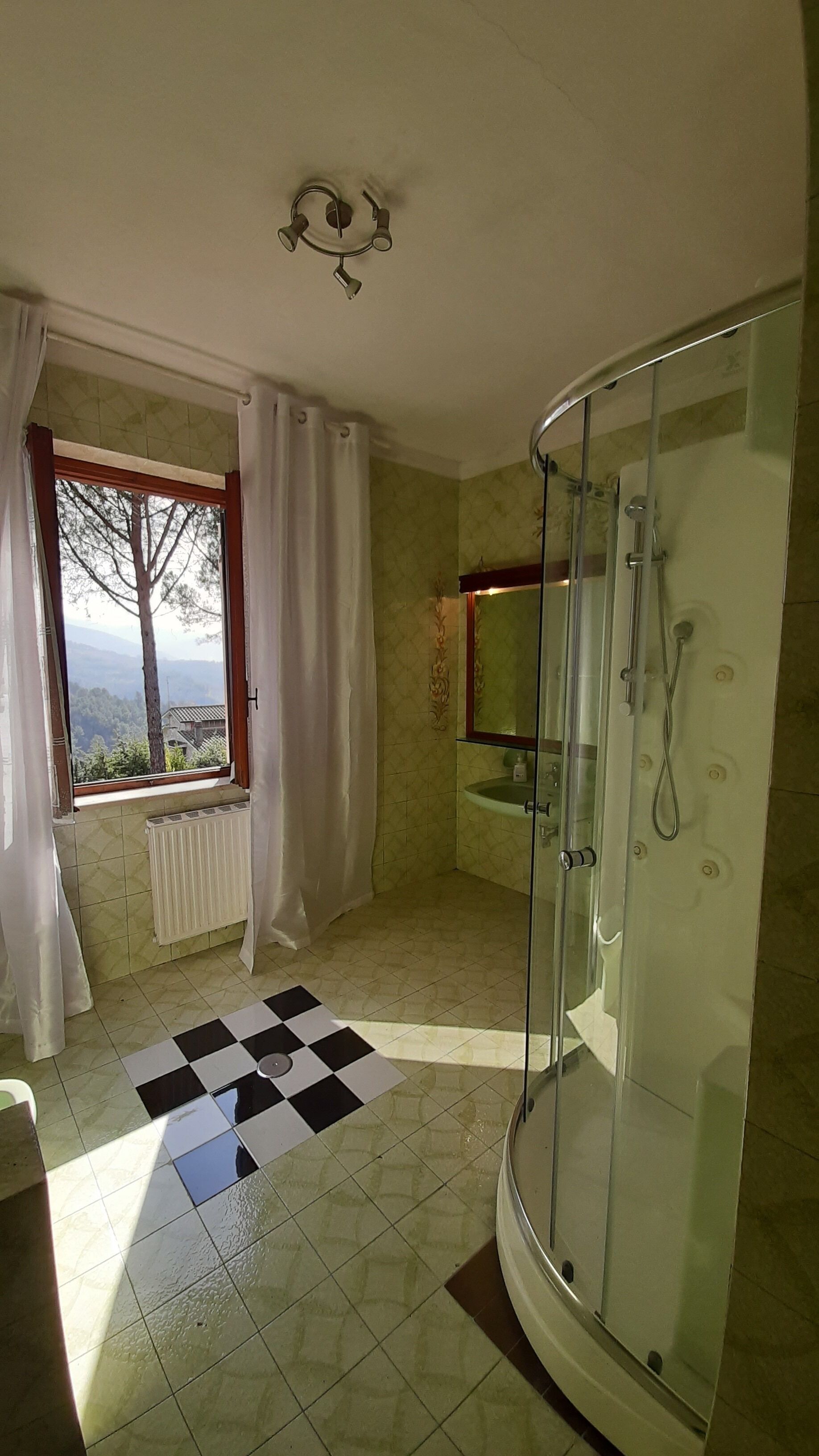 Dusche, Bidet, Handtücher, Seife